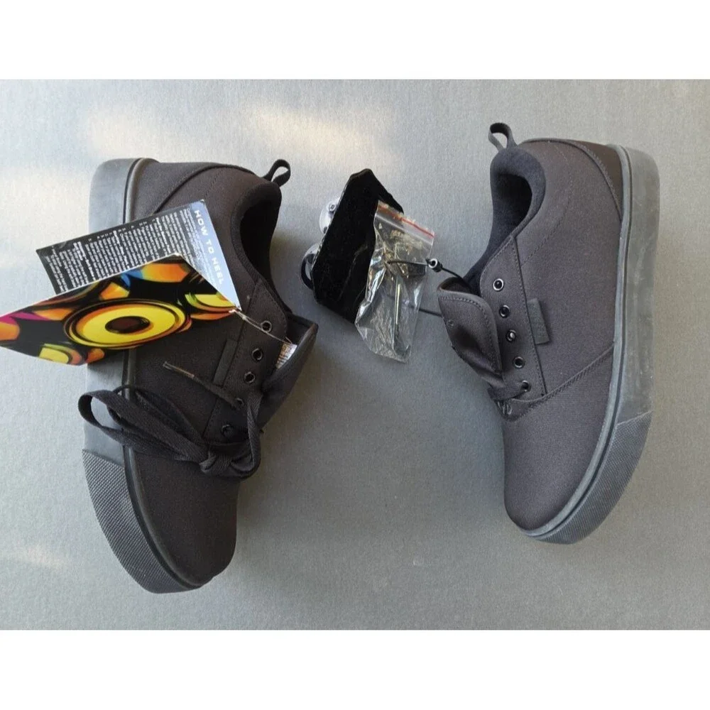 Heelys Pro 20 All Black Canvas Wheeled Skate Shoes Men's Size 12 New
